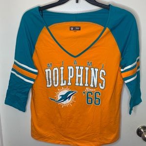 MIAMI DOLPHINS NFL TEAM APPAREL Raglan tee Size L
